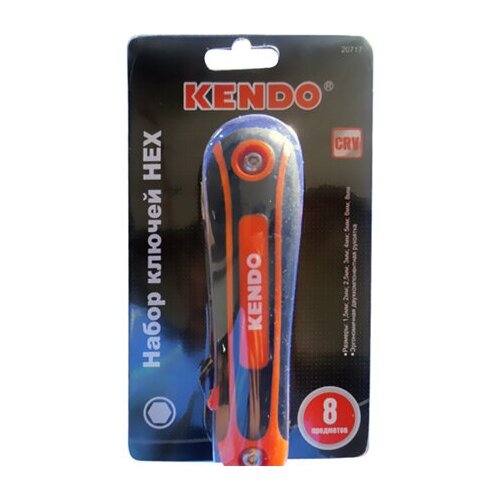 Набор ключей KENDO складные Hex 1,5-8мм 8 предметов набор для сверления kendo 74 предмета