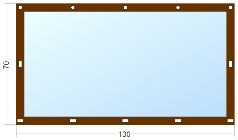 Мягкое окно Софтокна 130х70 см съемное, Скоба-ремешок, Прозрачная пленка 0,7мм, Коричневая окантовка, Комплект для установки - фотография № 3