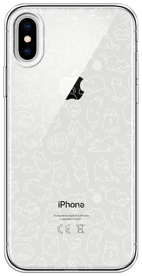 Силиконовый чехол на Apple iPhone X / Айфон X "Шкодливые котики", прозрачный