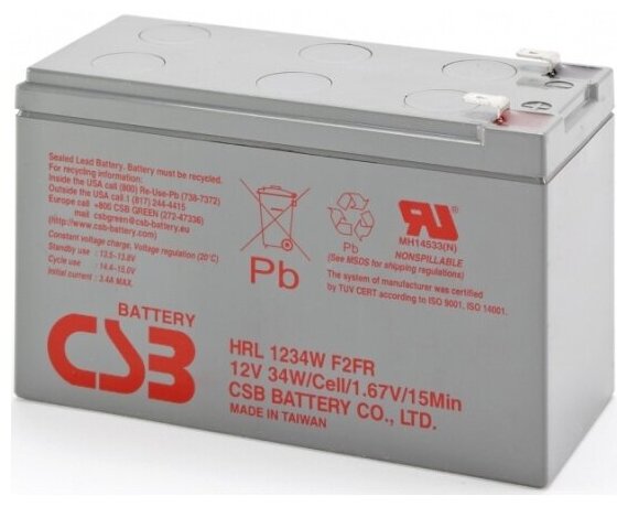 Аккумуляторная батарея для ИБП Csb HRL1234W, 12V 9Ah (HRL1234W)