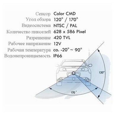 Камера заднего вида Intro VDC-091 Mercedes B200/A160 INCAR - фото №2