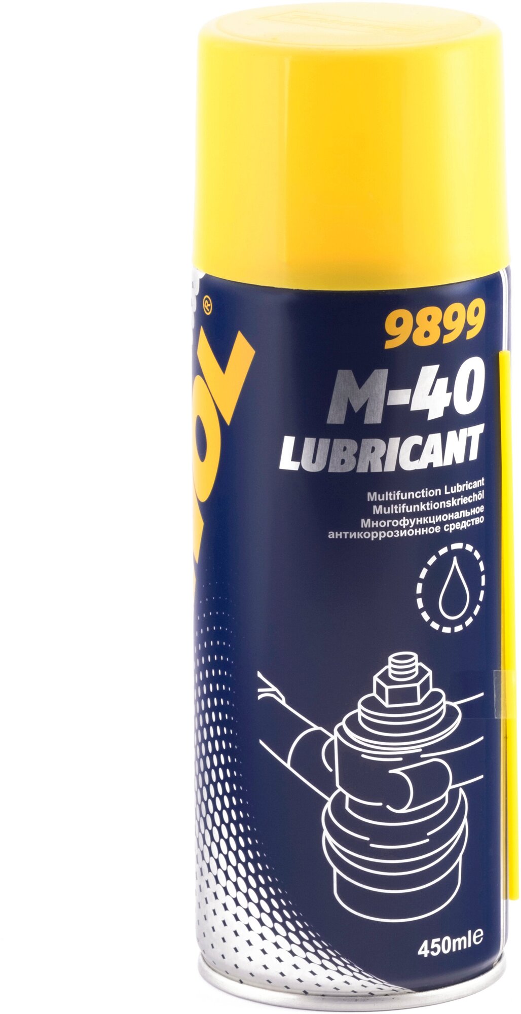 Смазка Mannol M-40 Lubricant проникающая многофункциональная, антикоррозийная, ср-во без носика 450 мл.