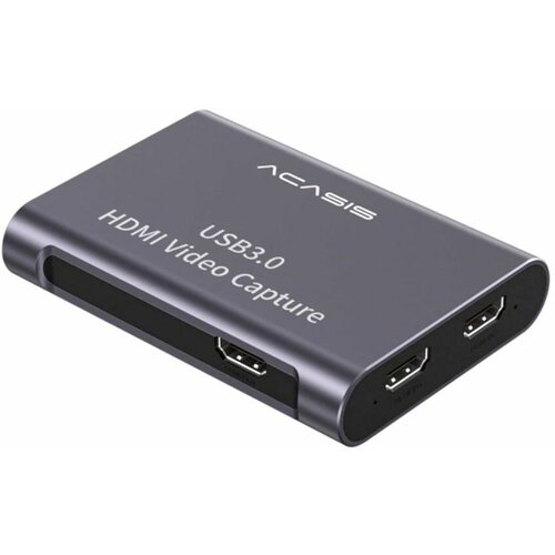 Карта видеозахвата Acasis AC-VS018 2-канальная HDMI-совместимая, Вход 4K/60 Гц / Вывод 1080p/60 Гц, темно-серый