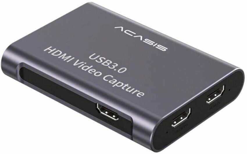 Карта видеозахвата Acasis AC-VS018 2-канальная HDMI-совместимая Вход 4K/60 Гц / Вывод 1080p/60 Гц темно-серый