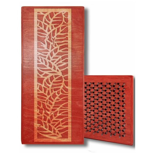 фото Доска садху с динамическими гвоздями, листья - 6 шаг 10мм красная goodwood