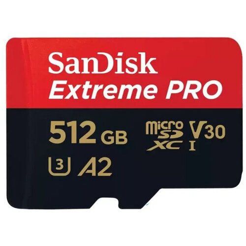 Флеш карта microSDXC 512GB SanDisk Ultra Class 10, UHS-I, W130, R 190 МБ/с, адаптер на SD