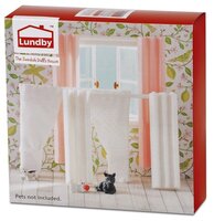 Lundby Набор из трех видов штор (LB_60403600) белый/розовый