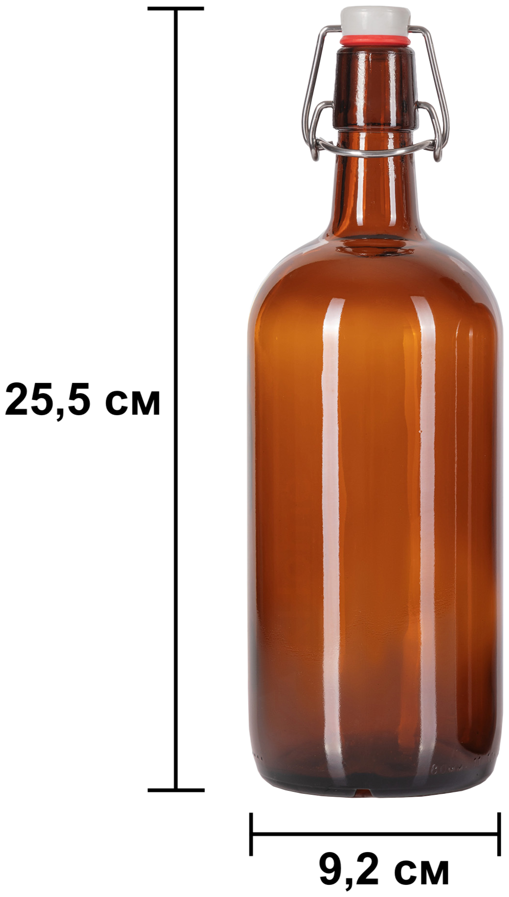 Бутылка с бугельной пробкой, 1 л, коричневая, комплект 12 шт. - фотография № 2