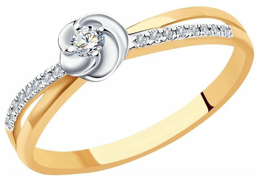Помолвочное кольцо SOKOLOV Diamonds из комбинированного золота с бриллиантами 1011444