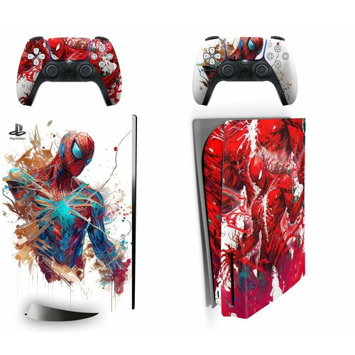 Набор наклеек Spider-Man на игровую консоль Sony PlayStation 5 Disc Edition набор наклеек japan art на игровую консоль sony playstation 5 disc edition