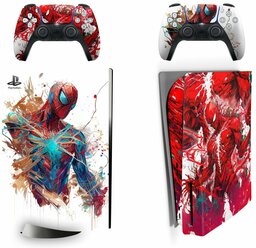 Набор наклеек Spider-Man на игровую консоль Sony PlayStation 5 Disc Edition