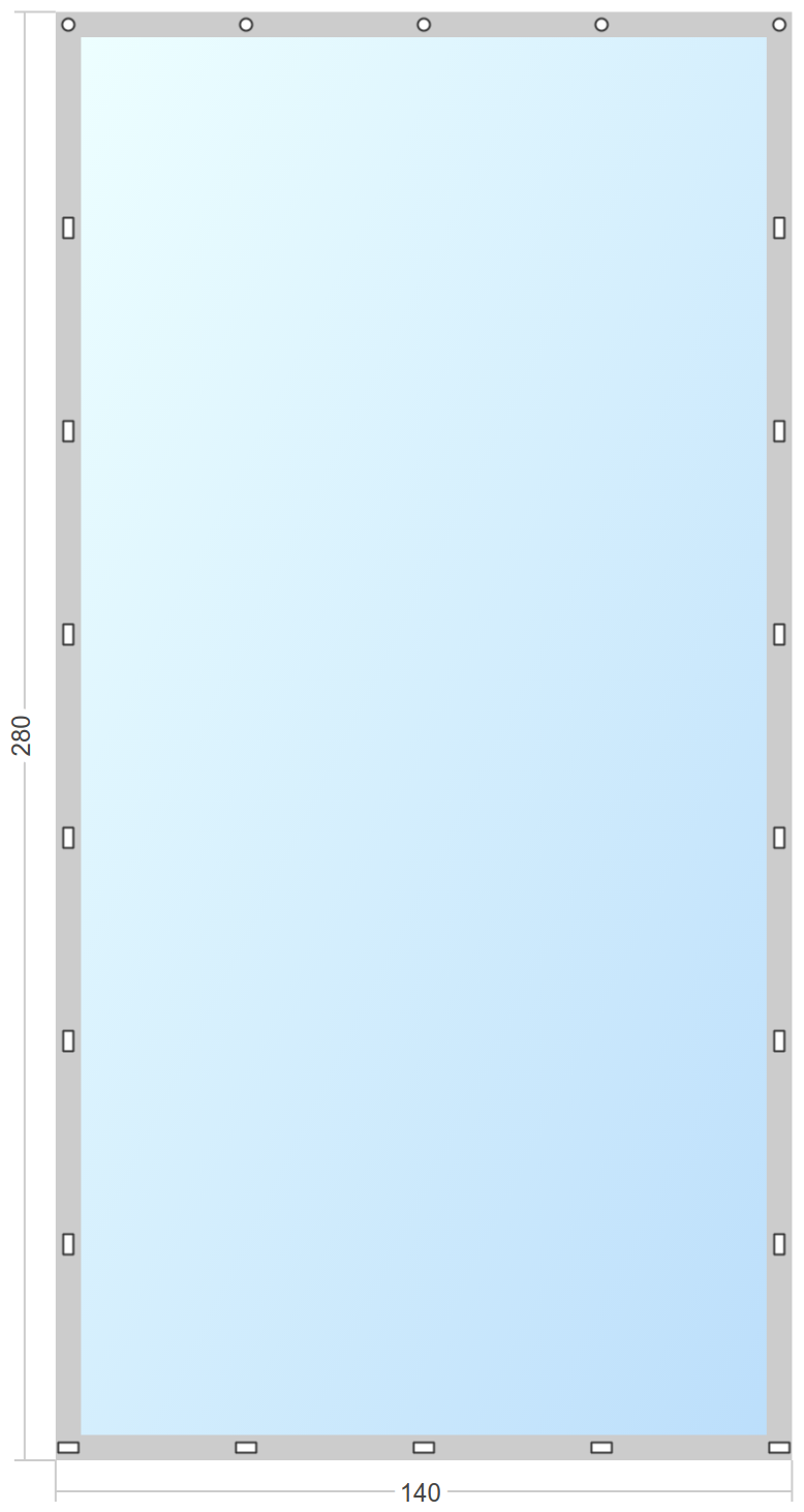 Мягкое окно Софтокна 140х280 см съемное, Скоба-ремешок, Прозрачная пленка 0,7мм, Серая окантовка, Комплект для установки - фотография № 3