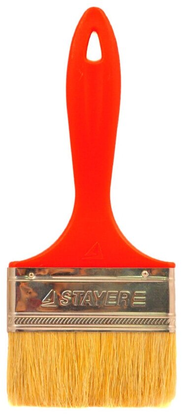 Кисть плоская Stayer UNIVERSAL-EURO натуральная щетина пластмассовая ручка 100мм 0108-100 - фото №3