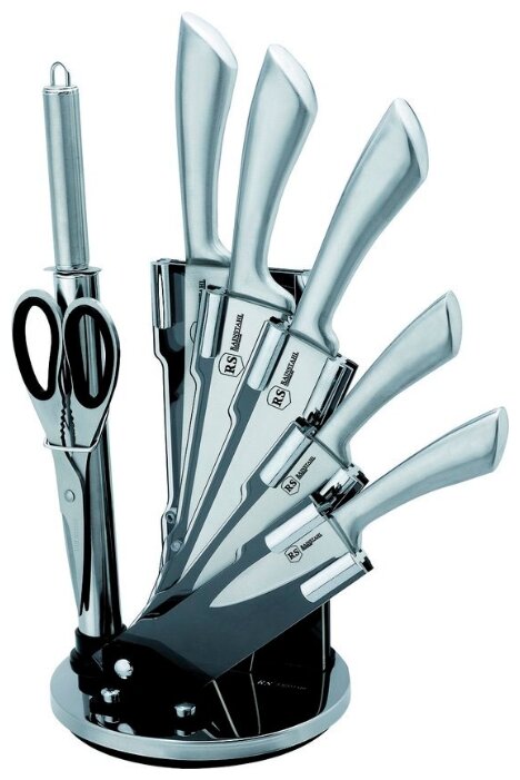 Набор Rainstahl 5 ножей, ножницы и мусат с подставкой — купить по выгодной цене на Яндекс.Маркете