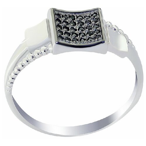 фото Кольцо corona, серебро, 925 проба, родирование, фианит, размер 16.5, золотой