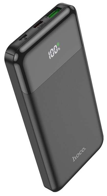 Универсальный Доп. Аккумулятор 10000mAh, J102, HOCO, выход: 1 USB (18W)+1 PD 20W, черный