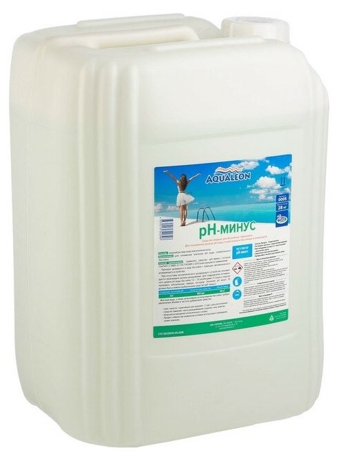 Регулятор pH-минус Aqualeon жидкое средство, 20 л (28 кг)