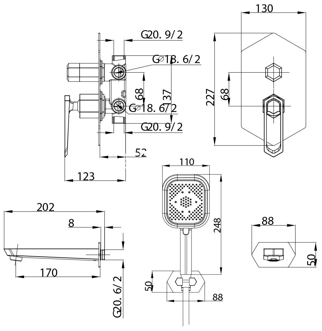 Душевая система Lemark Prizma LM3922C - фотография № 5