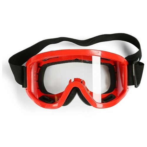 TORSO Очки-маска для езды на мототехнике, стекло прозрачное, цвет красный