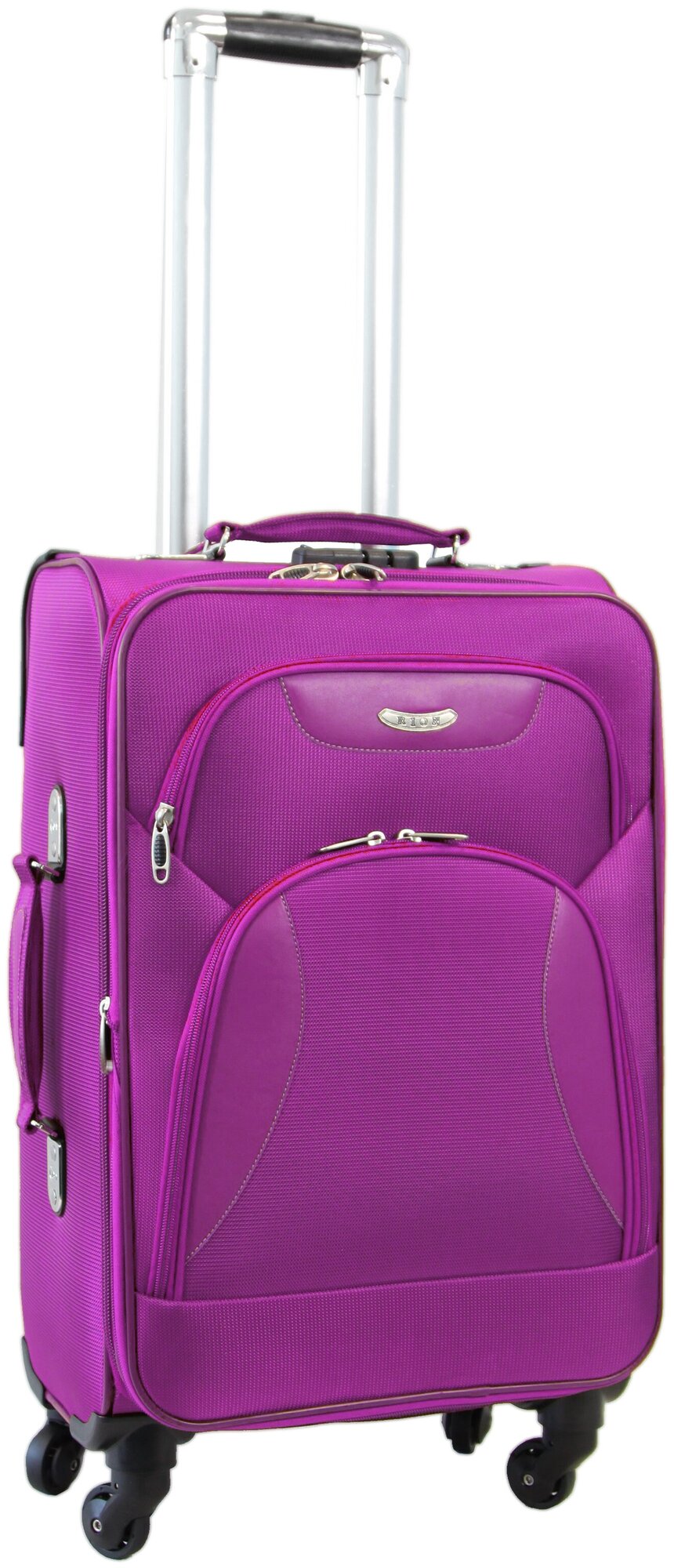 фото Чемодан Рион+ (RION+) R427-4, Ткань, 66 см, 52 литра, 4 колеса, M (56-70 см), трансформер +15 литров, усиленный до 25кг