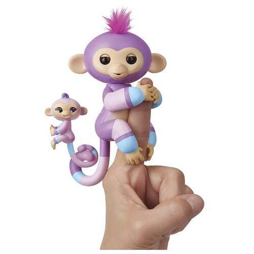 фото Интерактивная игрушка робот wowwee fingerlings ручная обезьянка с малышом вайолет с малышом