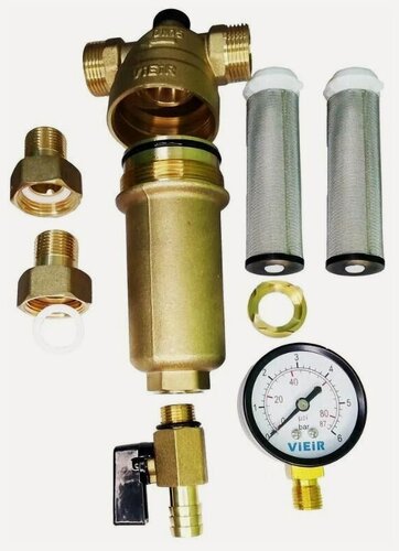 Изображение товара ViEiR Фильтр промывной с манометром 1" для горячей воды JH155