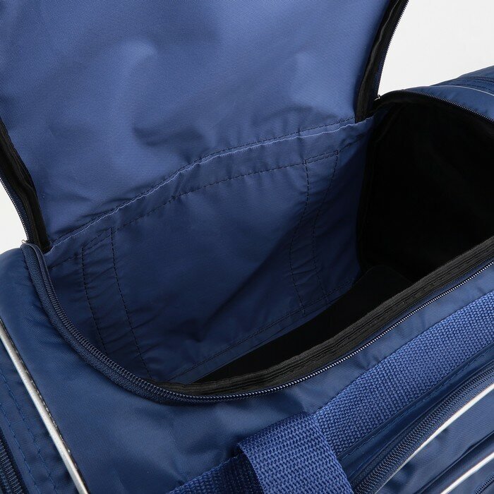 Сарабелла Сумка дорожная на молнии, 4 наружных кармана, длинный ремень, цвет синий - фотография № 3