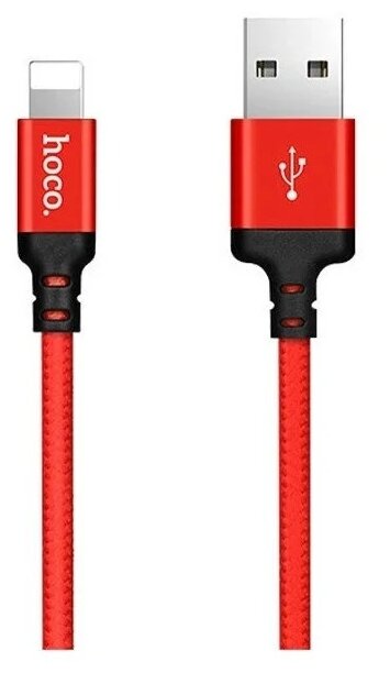 Кабель Hoco Кабель в тканевой оплетке USB - Lightning Hoco X14 Times Speed только для зарядки, 1 м, 1 шт., красный/черный