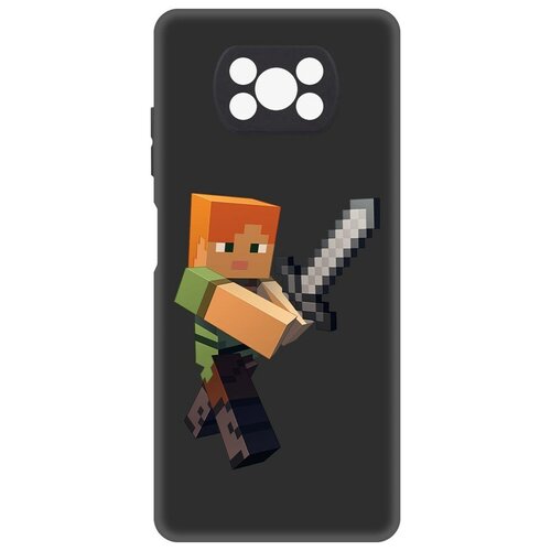 Чехол-накладка Krutoff Soft Case Minecraft-Алекс для Xiaomi Poco X3 Pro черный чехол накладка krutoff soft case minecraft алекс для xiaomi poco c40 черный