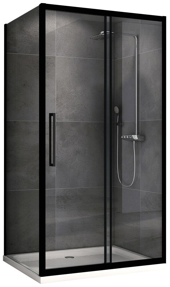 Уголок душевой Abber Schwarzer Diamant 120х80х195 см AG30120BH-S80B