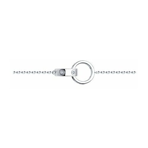 фото Серебряный браслет sokolov 94051008 с фианитом, размер 16 diamant-online