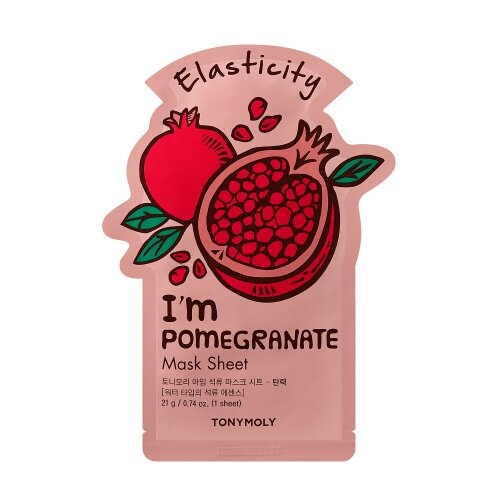 TONY MOLY тканевая маска I'm Pomegranate, 21 г, 21 мл tony moly тканевая маска i’m real red wine для сужения пор 21 г 21 мл