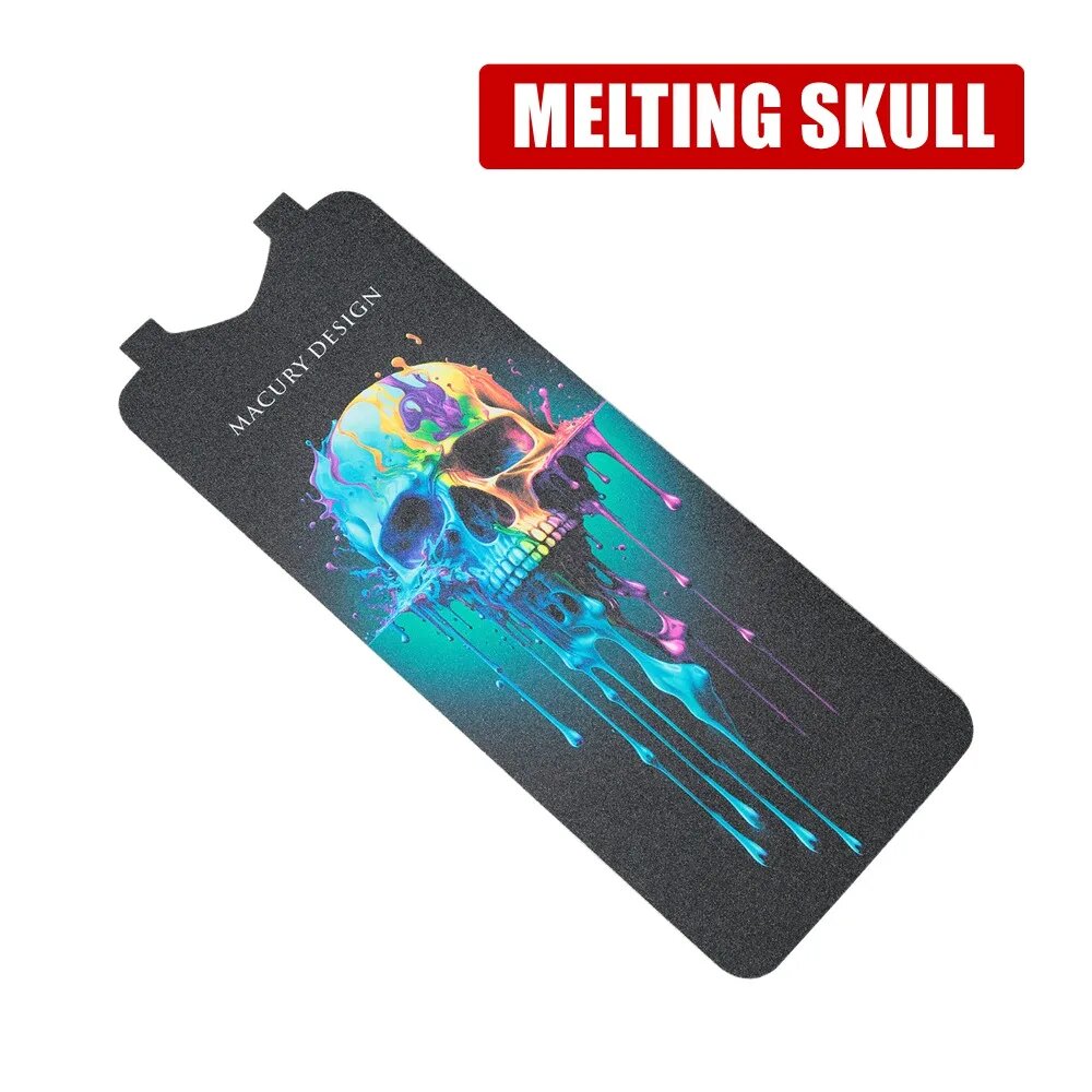 Наждачная наклейка для скутера MACURY ZERO 10X/SPEEDUAL/T10-DDM/KUGOO G1, MELTING SKULL