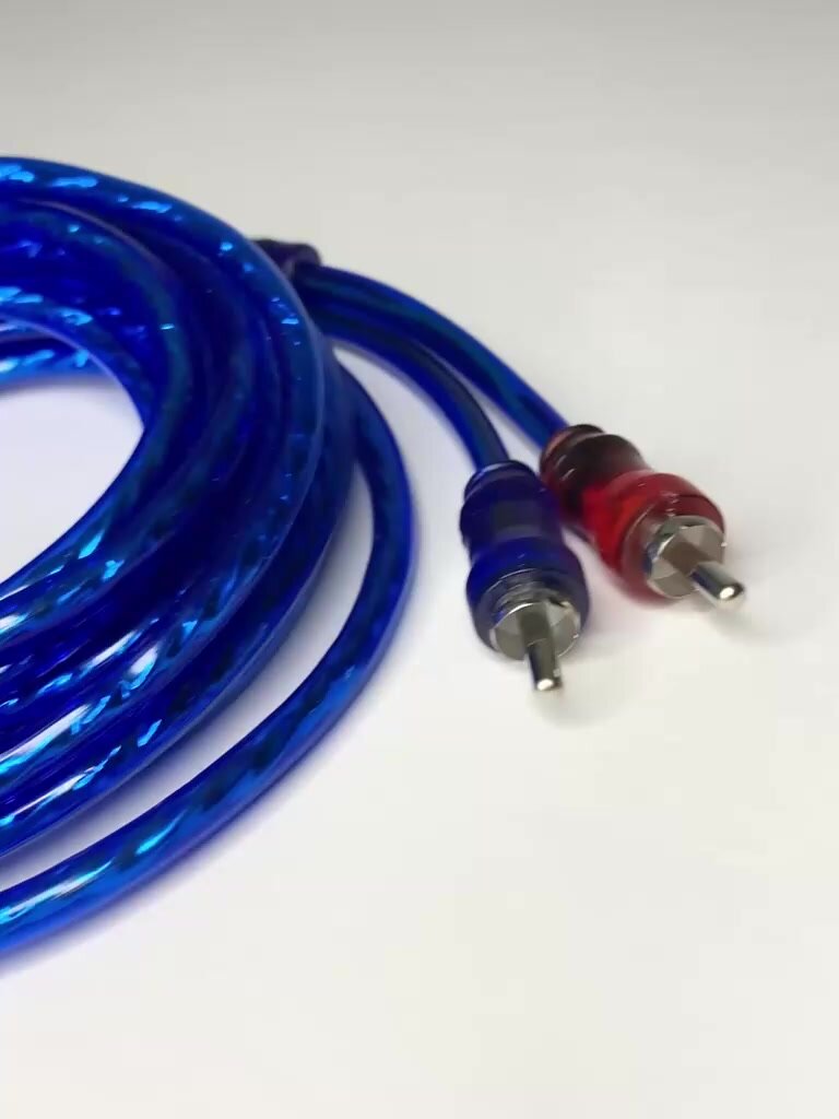 Межблочный акустический кабель 2RCA 5м, тюльпаны для усилителя и сабвуфера — фото 1