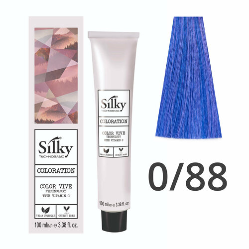 фото Краска для волос профессиональная silky color vive/ultralift 0/88 синий усилитель, 100 мл