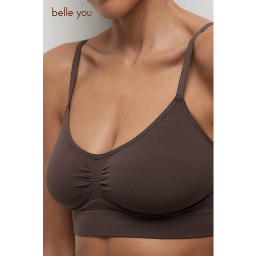 фото Бюстгальтер belle you base, размер xl/xxl, шоколадный