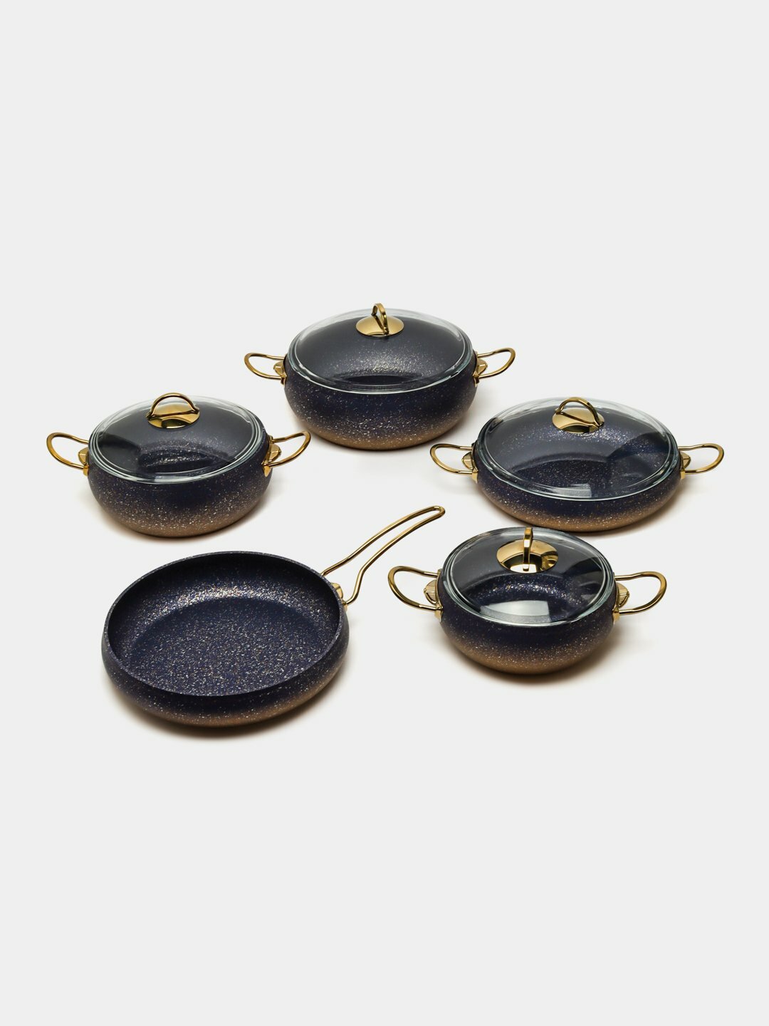 Набор кастрюль и сковородок O.M.S. Collection, алюминий, 3024, Голубой