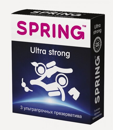 Изображение товара Презервативы SPRING "Ultra Strong", ультрапрочные с силиконовой смазкой, M, 3шт