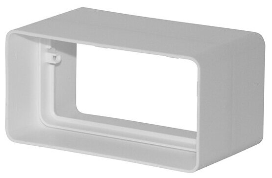 фото Соединитель плоских воздуховодов 55х110 мм белый из ПВХ пластика