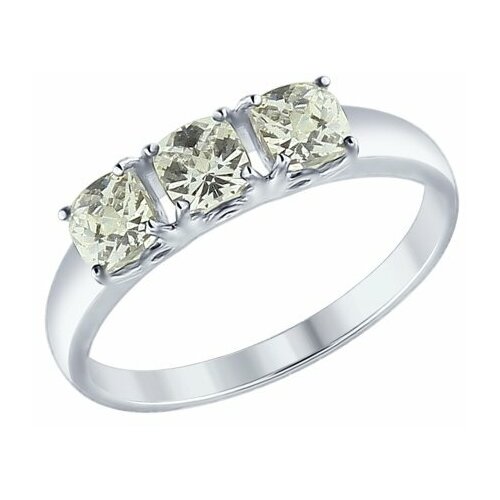 фото Серебряное кольцо sokolov 89010063 с swarovski, размер 18,5 diamant-online