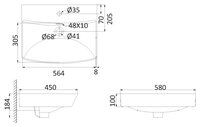 Раковина 58 см Creo Ceramique Pau PU3800