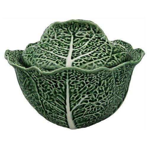 Супница "Капуста", объем 3 л, цвет зеленый, керамика, Bordallo Pinheiro, BOR65007034