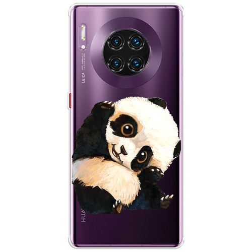 Силиконовый чехол на Huawei Mate 30 Pro / Хуавей Мате 30 Про Большеглазая панда, прозрачный силиконовый чехол на huawei mate 50 pro хуавей мате 50 про большеглазая панда прозрачный