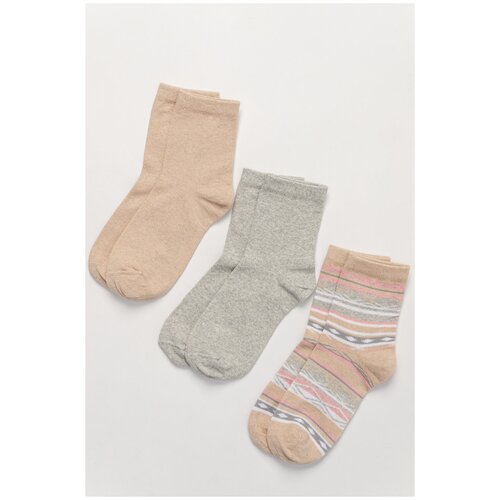 Женские носки Berchelli средние, фантазийные, на Новый год, 6 пар, размер 35-38, бежевый