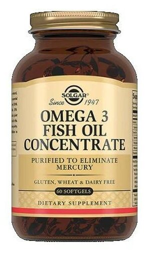Solgar Omega-3 Fish Oil Concentrate капс., 200 г, 60 шт., рыба
