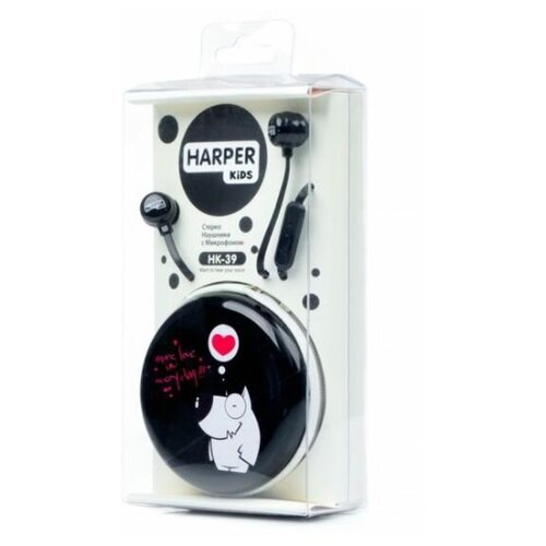 Наушники HARPER KIDS HK-39 PINK проводные вакуумные черный 90500₽