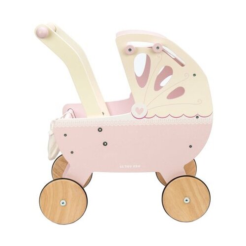 Деревянная коляска для кукол (розовая), Le Toy Van