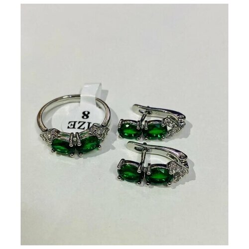 Комплект серьги и кольцо Ledy Silver type 32