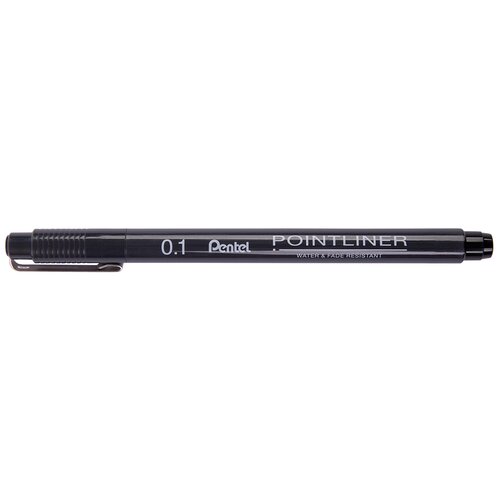 Pentel Линер Pointliner, 0.1 мм, S20P, черный цвет чернил, 12 шт.