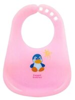 Canpol Babies Нагрудник Colourful plastic bib, 1 шт , расцветка: розовый медведь